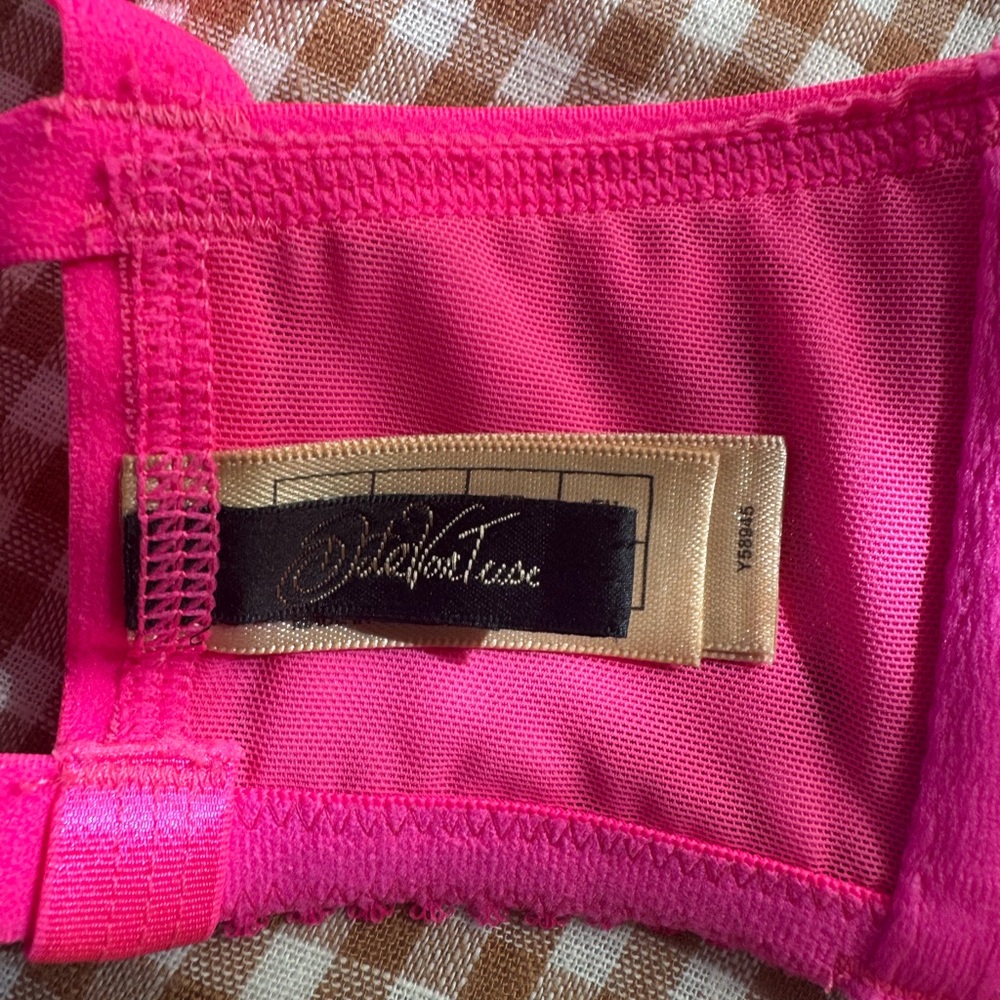 Dita Von Teese Hot Pink Madame X Balconette Underwire Bra 34DD - Picture 3 of 6